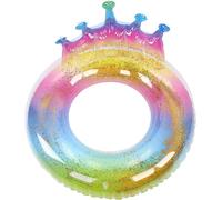 Cercle gonflable épaissi grande reine -couronne -paillettes bouée constructeur de sauvetage pour les filles femmes qui brillent 100 cm/39,3 pouces