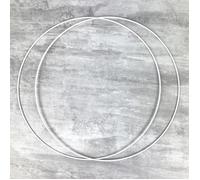 Cercle métallique - LEALOO - 30 cm - Blanc - Lot de 2 - Pour abat-jour et attrapes-rêves