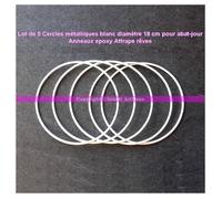 Cercle métallique - LEALOO - Lot de 5 - Diamètre 18 cm - Blanc - Utilisation intérieure