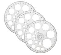 Cercle Pochoir,3 PCS Normographe Rond,Cercle Gabarit,Regle Pochoir, Modèles de Mesure,Multifonctionnelle Regle Pochoir,Plastique Gabarit Dessin Pochoir Dessin Outil,Pour Tout age