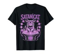 Cercle rituel Satanicat Diable Occulte Gothique Satanicat T-Shirt Graphique avec Valeur