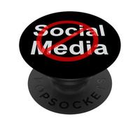 Cercle Rouge barré sur Les réseaux Sociaux PopSockets PopGrip Adhésif
