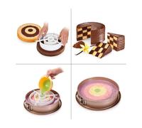 Cercle séparateur Moule rainbow cake et gâteau damier