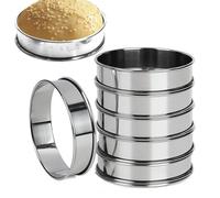 Cercle Tartelette,anneaux À Pâtisserie,6 PièCes Cercle À PâTisserie Rond,Cercle A Patisserie En Acier Inoxydable,AntiadhéSif Cercle A, Cercle À Patisserie Pour Mousse Pour La Cuisson Et Cuisson