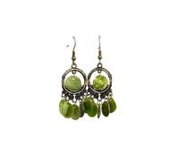Cercle Vert Vintage Boucles D'oreilles-vent Carillon Disque Frange Nature Élégantes Vacances Style Pour Fête Date Vacances Cadeau Pour Elle