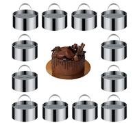 Cercles à gâteaux, anneaux de cuisson multi-usages en acier inoxydable antiadhésif pour la préparation des aliments, compatibles avec le fou