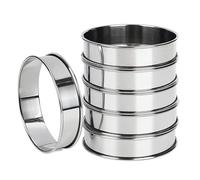 Cercles à pâtisserie - Cercle à biscuits en acier inoxydable de 8 cm, moule à anneaux de robuste, ensemble d'anneaux à muffins antiadhésifs pour le petit-déjeuner, le gâteau, le dessert, la