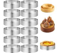 Cercles à tarte en acier inoxydable pour la pâtisserie, les desserts et la mousse, moules à gâteau ronds de 20 cm, pour la fabrication de pâtisserie, de desserts et de mousses, pour ustensiles de