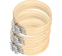 Cercles de Broderie en Bambou 5.1In Telai 13Cm 12Pcs Anneaux de Cercle Réglables pour Points Croisés Artisanat de Couture