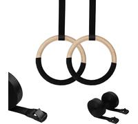 Cercles de gymnastique en bois - cercles de gymnastique pour l'entraînement du corps entier, cercles de gymnastique avec sangles et sac pour l'intérieur