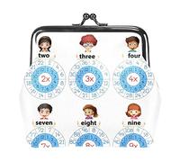 Cercles de Multiplication mathématiques à dix Porte-Monnaie Portefeuille Sac Pochette à Langer Cadeaux pour Femmes Enfants Filles Porte-clés