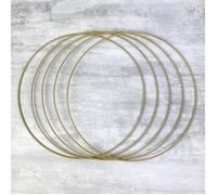 Cercles en métal - LEALOO - Lot de 5 - Doré - 30 cm - Pour abat-jour et attrape-rêves