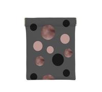 Cercles Noirs élégants en Faux Rose, Sac de Rangement pour Femmes, Portefeuille supérieur à Presser, Petit Porte-Monnaie, Pochette de Changement