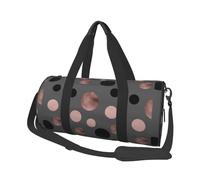 Cercles Noirs élégants en Faux Rose, Sac de Voyage de Grande capacité, Sac à Main Rond, Sac de Voyage de Sport, fourre-Tout, Sac de Fitness