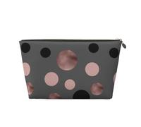 Cercles Noirs élégants en Faux Rose, Trousse de Maquillage Trousse à cosmétiques Trousse de Toilette de Voyage Portable Pochette de Toilette