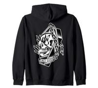 Cercueil Crâne Flammes Dernier Sommeil Mort Tatouage Flash Sweat à Capuche