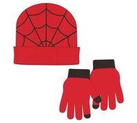 CERDÁ – Ensemble bonnets et gants Spiderman, doux sous licence officielle – Rouge TU