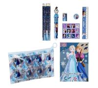 ARTESanía CERDÁ Set de papeterie Frozen Bleu 22×14×0,5 cm – crayons, stylo, règle, trousse