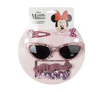 ARTESANÍA CERDÁ Set beauté Minnie Mouse – Rose: lunettes, 2 épingles, 2 pinces – Fabriqué en Espagne