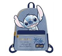 Cerdà Disney Lilo et Stitch Sac à dos - Simili cuir - Motif Stitch Ohana - Bleu