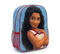 Sac à dos pour enfant 3D Vaiana (Moana) Fille - Sac à dos de crèche Personnage Disney avec relief avant, poches latérales en maille et fermeture éclair, couleur bleu clair, taille unique