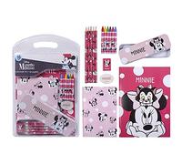 Cerdá - Fourniture Scolaire Complet de Minnie avec Étui en Métal - Licence Officielle Disney