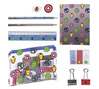 Cerdá - Fourniture Scolaire Complet des Avengers avec Étui Transparent Trousse - Licence Officielle Marvel