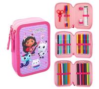Cerdá Gabby's Dollhouse Grande trousse à crayons à 3 compartiments multiples pour fournitures scolaires papeterie stylos de coloriage, multicolore, Gabby's Dollhouse Trousse à 3 étages