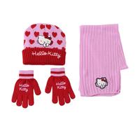 CERDÁ LIFE'S LITTLE MOMENTS – Ensemble bonnet, gants et écharpe Hello Kitty 3 pièces rouge TU