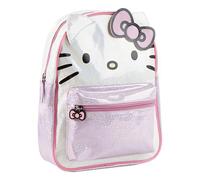 ARTESANÍA CERDÁ Sac à dos enfant Hello Kitty – rose clair brillant, poche zippée, bretelles réglables
