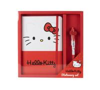 Cerdà Hello Kitty Set de papeterie - Carnet - Stylo à bille - Rouge et blanc