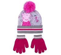 CERDÁ LIFE'S LITTLE MOMENTS 2 Pièces de Peppa Pig-Ensemble Bonnet et Gants d'hiver pour Fille de Couleur Gris-Licence Officielle, Taille Unique