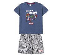 CERDÁ LIFE'S LITTLE MOMENTS 2 Pièces Pyja Ensemble de Pyjama pour Enfant à Manches Courtes avec t-Shirt et Pantalon Motif Avengers Licence Officielle Marvel Taille 4 Ans, Gris, Garçon