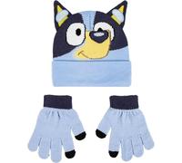 CERDÁ LIFE'S LITTLE MOMENTS Bluey Lot de 2 bonnets et gants souples et sous licence officielle pour enfant Idéal pour le froid, style amusant et coloré, standard (lot de 2) unisexe pour enfants