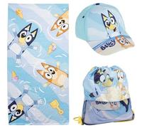 CERDÁ LIFE'S LITTLE MOMENTS Bluey Lot de Serviettes avec Sac - Serviette de Bain Douce et Sac de Gym Pratique pour Enfants