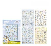 Bluey Pack d'autocollants décoratifs pour enfants avec autocollants réutilisables de Bluey et ses amis pour enfants, idéal pour travaux manuels, cadeaux et décoration de cahiers ou jouets