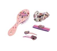 CERDÁ LIFE'S LITTLE MOMENTS, Brosse à Cheveux Fille Princesse Disney - Set de 8 Accessoires de Coiffure Enfant avec 1 Chouchou, 4 Élastiques et 2 Barrettes - Pack Cadeau Beauté Rose