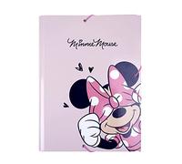CERDÁ LIFE'S LITTLE MOMENTS,Classeur Scolaire Fille Minnie Mouse 3 Rabats Flexibles, Fermeture Élastique/Couverture Rigide Convenant aux Documents A4,Licence Officielle Disney 2700000250 Multicolore