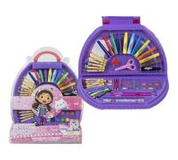CERDÁ LIFE'S LITTLE MOMENTS Coffret de 50 pièces pour maison de poupée Gabby avec étui de transport - Kit complet de bricolage et de coloriage pour filles et fans de la maison de poupée Gabby