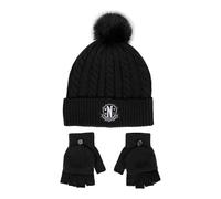 Cerda Ensemble bonnet et gants Wednesday – 2 pièces, multicolore, Taille Unique enfant