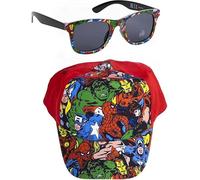 CERDÁ Ensemble lunettes et casquette Avengers – moderne, résistant – rouge, taille unique