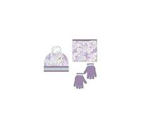CERDÁ LIFE'S LITTLE MOMENTS - Ensemble de 3 Pièces de La Reine des Neiges II - Ensemble Bonnet, Couvre-Cou et Gants d'Hiver pour Fille de Couleur Violet - Licence Officielle Disney