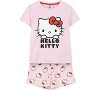 CERDÁ LIFE'S LITTLE MOMENTS Ensemble de pyjama court unisexe pour fille - Tenue de sommeil mignonne avec peignoir à motif Hello Kitty, Rose, 6 ans
