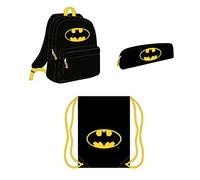 CERDÁ LIFE'S LITTLE MOMENTS - Ensemble Sac d'École, Trousse et Sac à Cordons pour Enfants de Batman | Idéal pour la Rentrée des Classes - Licence Officielle DC