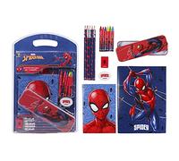 CERDÁ LIFE'S LITTLE MOMENTS - Fourniture Scolaire Complet de Spiderman avec Étui en Métal - Licence Officielle Marvel