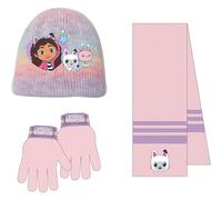 CERDÁ LIFE'S LITTLE MOMENTS Gabby's Dollhouse Lot de 3 bonnets, gants et écharpe d'hiver pour enfant Unisexe