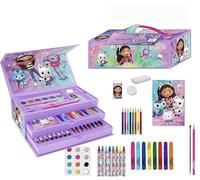 Gabby's Dollhouse Set de papeterie coloré - Kit scolaire complet avec marqueurs, crayons de couleur et accessoires décorés avec des personnages de la série pour enfants créatifs, Gabby's Dollhouse