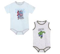 CERDÁ LIFE'S LITTLE MOMENTS Garçon Lot de 2 Body Vêtement pour Bébé 100% Coton de Captain America y Hulk-Licence Officielle Marvel, Bleu, 3 Ans