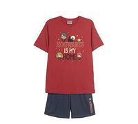 CERDÁ LIFE'S LITTLE MOMENTS Homme 100 Combinaison Harry Potter Coton 100% 2 Pièces [ T-Shirt + Pantalon Pyjama ] -Licence Officielle Warner Bros, Rouge Foncé, Normal