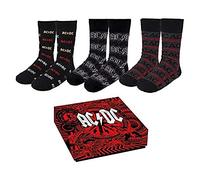 CERDÁ LIFE'S LITTLE MOMENTS Homme Chaussettes Acdc - Chaussettes en coton noir ACDC Licence officielle, Multicolore, 35-41 EU